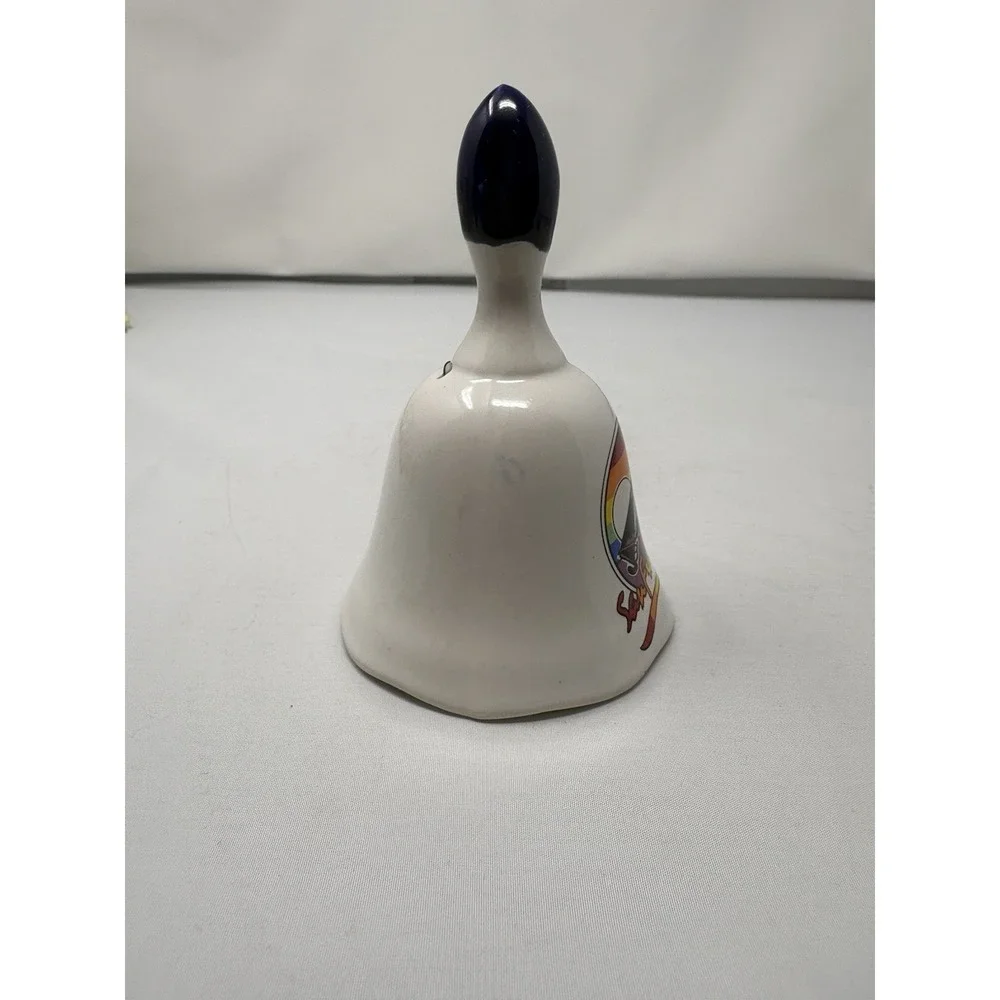Vintage San Francisco Two Tone White Ceramic Rainbow Sailboats Bell Souvenir